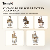Applique murale extérieure vintage en laiton et bronze, étanche IP65, avec verre multi-épaisseurs, pour jardin, lumière blanc chaud 3000K