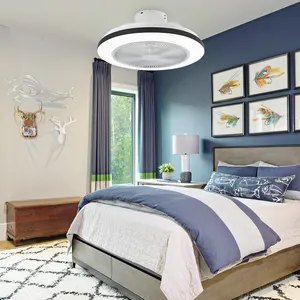 20 inç 15W Bldc yatak odası App kontrol Modern akıllı Bladeless düşük profil tavan vantilatörü ışık ve uzaktan ile