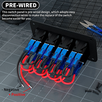 Panneau d'interrupteurs à bascule marin 4 gangs 20A 12V en aluminium avec interrupteur LED pour bateau et double voyants lumineux bleus, rouges et verts DIY