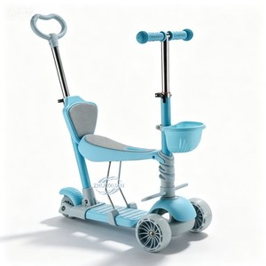 Patinete Infantil de 3 Ruedas Color Verde Salvia con Diseño de Hojas, Asiento Desmontable y Altura Ajustable - Product Image 5