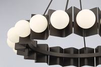 Lustre moderne de luxe en forme d'anneau, avec globes en verre opale mat, luminaire suspendu pour table à manger, chambre à coucher, décoration intérieure