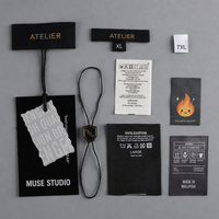 Étiquettes personnalisées de luxe en satin, étiquettes de marque imprimées en héliogravure, sur mesure, pliées en bout, découpées au laser, étiquettes de soin pour vêtements, faible MOQ