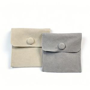 Sac à bouton-pression en microfibre personnalisé, taille et couleur sur mesure, pochette en velours doux pour bijoux et accessoires - Product Image 1