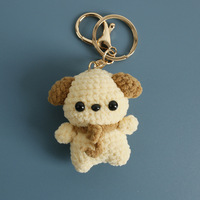 Offre Spéciale Porte-clés Ornement Chien à Grandes Oreilles en Peluche Fait Main au Crochet et Tissé en Fil, Style Dessin Animé