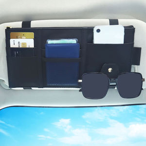Étui en cuir PU, porte-documents, pour protection solaire de voiture, <span class=keywords><strong>pochette</strong></span> de <span class=keywords><strong>rangement</strong></span> pour dossiers de voiture et accessoires automobiles - Product Image 1