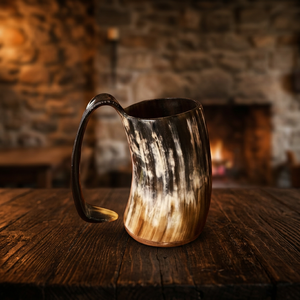 European Viking Horn Natural Crafts <b>Reusable</b> 550ml Thermal Insulated Beer <b>Mugs</b> Vintage Carabiner Picnic Camping Use Decorative - Product Image 1