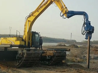 Pileuse hydraulique vibrante montée sur excavatrice, machine de construction pour pieux, avec pompe, moteur, roulement, pour pieux solaires, neuve et d'occasion, très demandée
