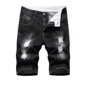 กางเกงขาสั้นผู้ชายราคาประหยัด สไตล์ยิม ดีไซน์ขาดๆ แบบลำลองและสตรีทแวร์ ผลิตจากผ้าฝ้าย 100% กางเกงขาสั้นผู้ชายแบบขาดๆ - Product Image 6