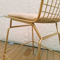 Chaise de bar de luxe en acier inoxydable pour extérieur, couleur dorée brillante, tabouret haut avec coussin en cuir
