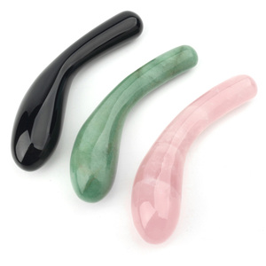 Varita de Cristal Natural Pulido con Forma de Berenjena para Reafirmar la Zona Íntima Femenina - Product Image 1