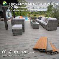 Revêtement de sol en composite bois-plastique (WPC) résistant aux intempéries, écologique, imperméable, faible entretien, pour jardin, patio, piscine, 145x22,5 mm
