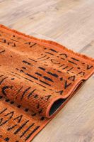 Tapis géométrique Mira Orange Rust en chenille, écologique, adapté aux animaux, lavable, antidérapant, en polyester et coton, moderne, pour sols bas de maison