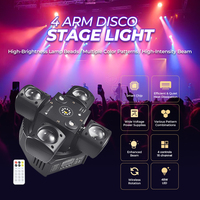 Mini Beam 48W, Cabeza Móvil para DJ con Control Remoto DMX512 IP33, Luz LED RGBW para Discoteca, Fiesta, Club, Efecto de Escenario, Boda