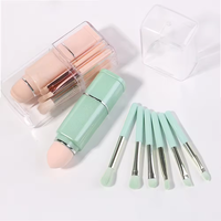 Ensemble de 8 pinceaux de maquillage miniatures en éponge synthétique portable pour fond de teint, blush, anticernes, fard à paupières
