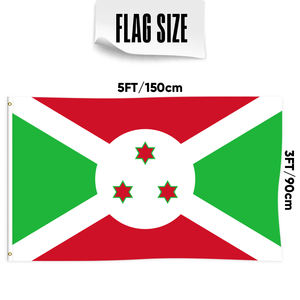 Bandera de <span class=keywords><strong>Burundi</strong></span>, venta al por mayor, personalizada, bandera nacional de todos los países, 3x5 pies, fibra de poliéster colgante para exteriores, entrega rápida personalizada - Product Image 3