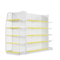 Étagères de supermarché robustes OEM, rayonnages gondoles métalliques blancs, présentoir double face personnalisé