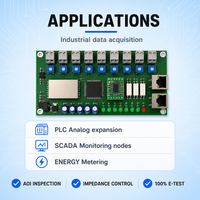 Carte d'entrée analogique 8 canaux Modbus RS485 - Service d'assemblage de circuits imprimés multicouches personnalisés avec finition ENIG
