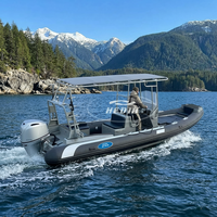 Bateau à rames haute vitesse en aluminium Hypalon 760, 7,6 m (25 pieds), semi-rigide avec long T-TOP