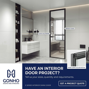 <span class=keywords><strong>Porta</strong></span> a <span class=keywords><strong>Battente</strong></span> in Lega di Alluminio con Inserto in Vetro e Finitura del Telaio Nera o Grigia per Ristrutturazioni Immobiliari e Installatori di Porte in Vetro - Product Image 6