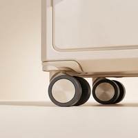 Valise d'affaires moderne légère et haute performance avec interface de batterie externe intégrée, porte-gobelet et support tablette, à roulettes pivotantes