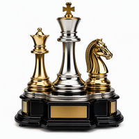 Trophées d'échecs personnalisés en métal – Récompenses de championnat, trophées de compétition, prix pour les vainqueurs de tournois