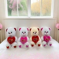 Peluche mignonne en forme de cœur, ours câlin, cadeau d'amour pour la Saint-Valentin, anniversaire, pour petite amie, blanc ivoire