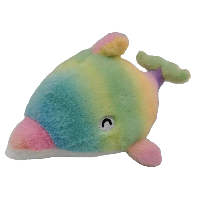 New Design High Quality Custom rainbow Color Super Soft Plush Cute Dolphin Toy Kids Gift