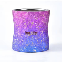 Mug Kopi Bentuk Labu Titanium Dua Lapis, Cangkir Anggur Ultralight Portabel dari Titanium untuk Berkemah di Luar Ruangan, Cangkir Teh Air Klasik