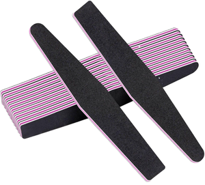 Black Double Sided <b>Nail</b> <b>File</b> 100 180 Grit Emery Board for Natural <b>Nails</b> Manicure Tools - Product Image 1