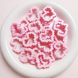 Chaîne de téléphone portable, accessoires de bijoux, peinture acrylique verticale en forme de coeur, perles de couleur, perles en vrac pour la création - Product Image 4