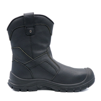 Chaussures de travail confortables et antidérapantes MaxiTough pour hommes, bottes de travail, baskets de protection noires, bottes de soudeur en cuir Woodland