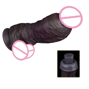 2.64inch Thick Penis Dual Layer Realistic Black <b>Dildo</b> for Adult Anal G-Spot Fun Safe Silicone Hands-free Exploration Sex Toys - Product Image 1