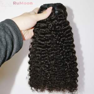 Paquetes de Cabello Afro Rizado Negro al por Mayor, Cabello Humano Virgen 100%, Extensiones de Cabello Brasileño de la Marca Rumoon - Product Image 4