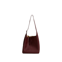 Tas Selempang Kecil Model Trendy untuk Wanita 2026, Tas Hobo Kulit Asli, Fashion untuk Penggunaan Sehari-hari, Warna Hitam Merah Coklat, Bahan Poliester
