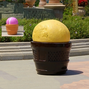 Sculpture en fibre de verre T002C en forme de cornet de gaufre pour affichage extérieur, centres commerciaux, pâtisseries, statues d'<span class=keywords><strong>art</strong></span> pour places publiques et loisirs - Product Image 2