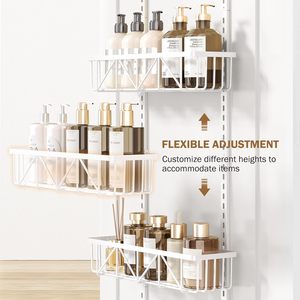 Étagère à épices murale en métal à 6 niveaux réglables, panier de rangement suspendu pour garde-manger, organisateur de garde-manger à suspendre sur la porte - Product Image 2
