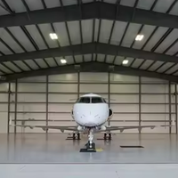 Bâtiment en structure d'acier préfabriqué certifié CE/ISO9001 avec panneaux sandwich pour hangar de petits avions et hélicoptères