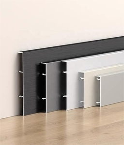 Usine en gros alliage d'aluminium épaissi minimaliste <span class=keywords><strong>plinthe</strong></span> <span class=keywords><strong>plinthe</strong></span> Snap-On Design 40mm 60mm 80mm moulures hôtel appartement - Product Image 1