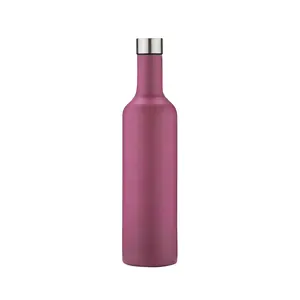 Termos Dinding Ganda 750 Ml, Botol Anggur Dingin Terisolasi Vakum Stainless Steel, Set Botol Anggur