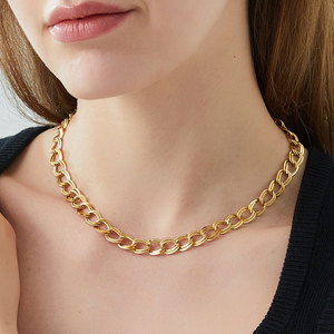 Ensemble de bijoux tendance pour femmes, collier et bracelet en acier inoxydable 316l imperméable, plaqué or 18 carats, chaîne à la mode - Product Image 2