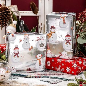 Christmas Wrapping Paper Reversible Silver Snowman Design 17 In X 32.8 Ft Gift <b>Wrap</b> For Holiday Craft Use - Product Image 2