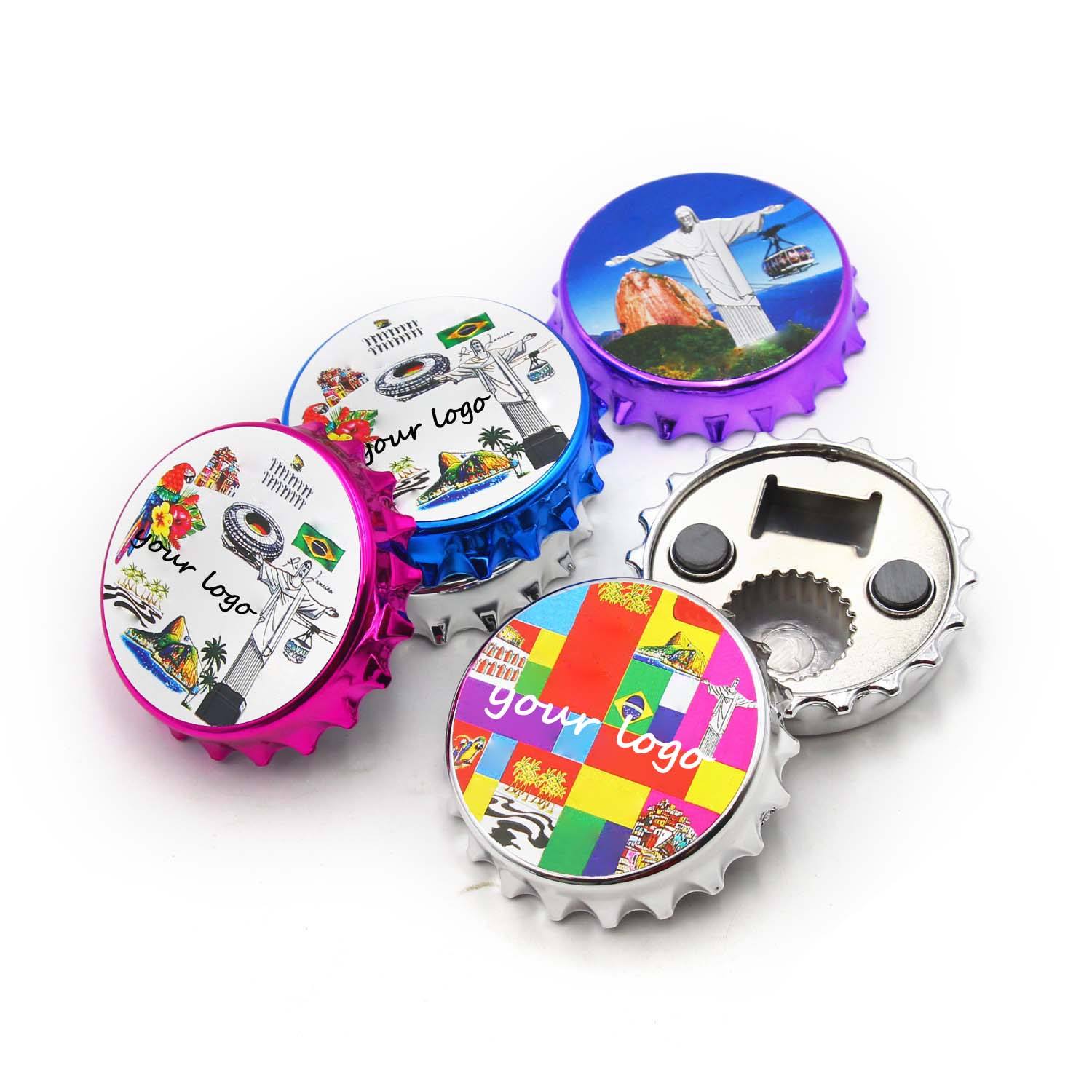round bottle opener magnet