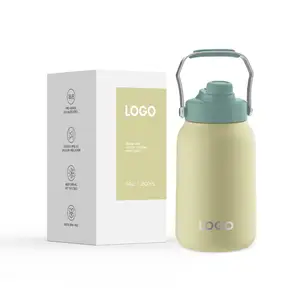 Bouteille d'eau isolée en acier inoxydable de grande capacité de 64oz 128oz en gros