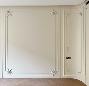 Pannello Murale Laccato di Lusso Francese Personalizzato con Porta Invisibile Integrata Ornata per Interni di Alta Gamma - Product Image 1