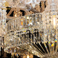 Bijouterie Top qualité cristal proportion égale réimpression français grande taille lustre en cristal de luxe suspendu suspension lumière