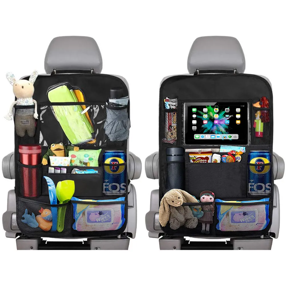 Car Kids Back Seat Organizer with Tablet Holder and Baby Car Seat Mirror Auto Car Backseat Organizer