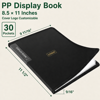 Porte-documents personnalisé A4 8,5x11 en PP, reliure en tissu, 30 pochettes transparentes, fenêtre pour étiquette sur le dos, pour documents d'entreprise, OEM
