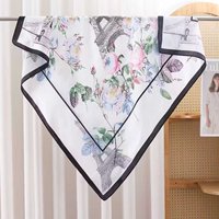 En stock Foulards et châles ethniques de luxe de créateur, carrés 90x90cm, pour Abaya et Hijab, en soie personnalisée, pour femme, élégants, motif feuille haute couture 1006G