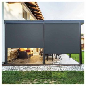 Motorized Waterproof Windproof Fireproof Retractable Roller Blinds PVC Outdoor Vertical Blind for <strong>Patio</strong> <strong>Screens</strong> Electric Plain - Product Image 1