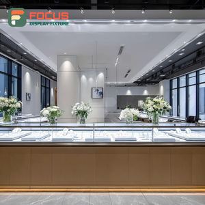 Modern Jewelry Retail Display System Wood <b>Frame</b> Brand Store Showcase Cabinet - Product Image 2